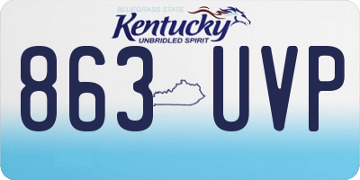 KY license plate 863UVP
