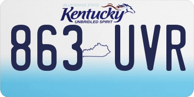 KY license plate 863UVR