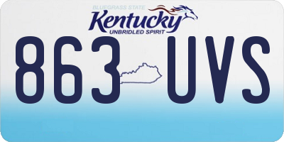 KY license plate 863UVS