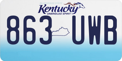 KY license plate 863UWB