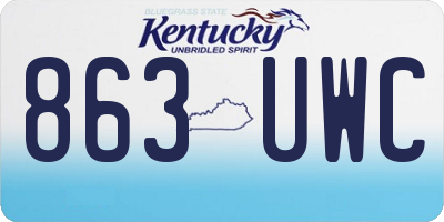 KY license plate 863UWC