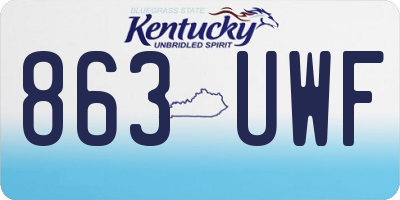 KY license plate 863UWF