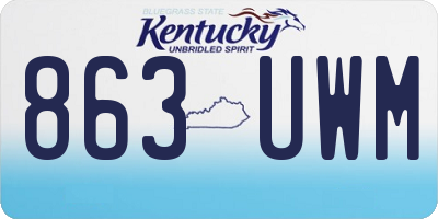 KY license plate 863UWM