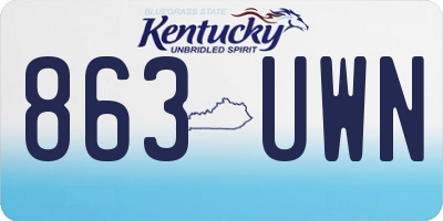 KY license plate 863UWN