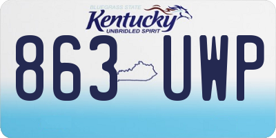 KY license plate 863UWP