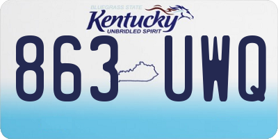 KY license plate 863UWQ