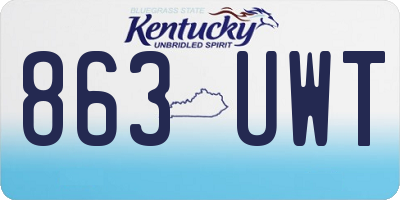 KY license plate 863UWT