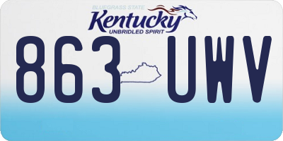 KY license plate 863UWV