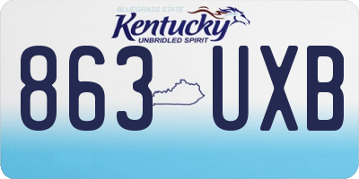 KY license plate 863UXB