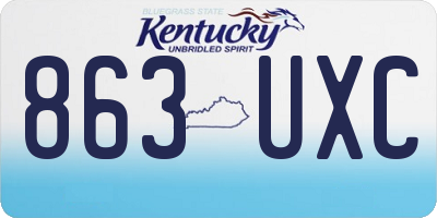 KY license plate 863UXC