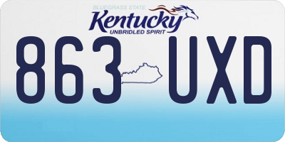 KY license plate 863UXD