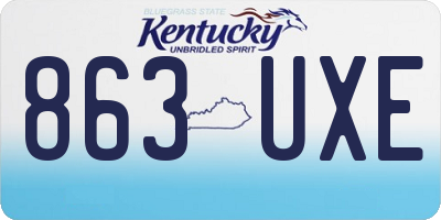 KY license plate 863UXE