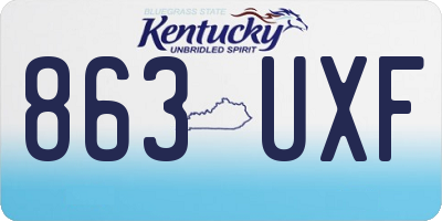 KY license plate 863UXF