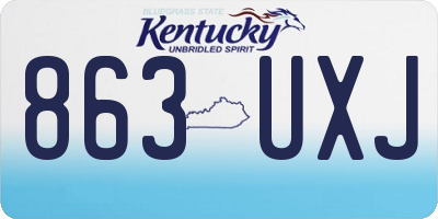 KY license plate 863UXJ