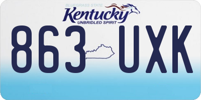 KY license plate 863UXK