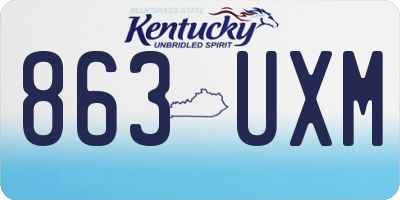 KY license plate 863UXM