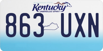 KY license plate 863UXN