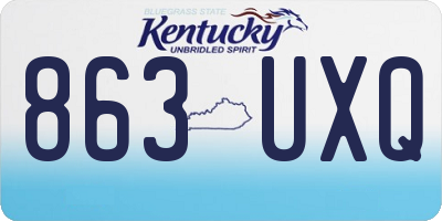 KY license plate 863UXQ