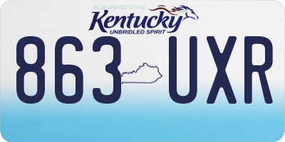 KY license plate 863UXR