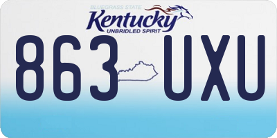 KY license plate 863UXU