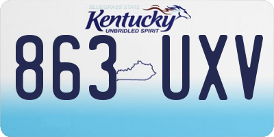KY license plate 863UXV