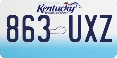 KY license plate 863UXZ