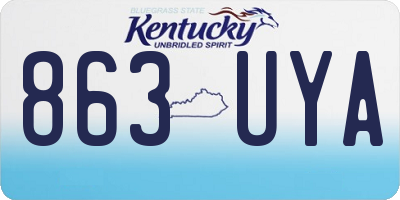KY license plate 863UYA