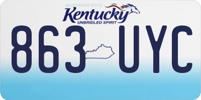 KY license plate 863UYC