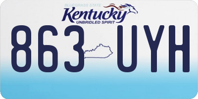 KY license plate 863UYH