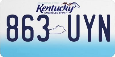 KY license plate 863UYN