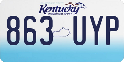 KY license plate 863UYP