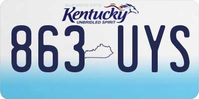 KY license plate 863UYS