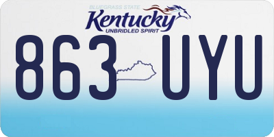 KY license plate 863UYU