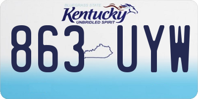 KY license plate 863UYW