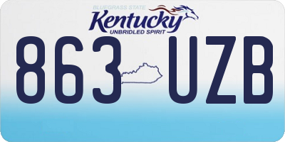 KY license plate 863UZB
