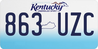 KY license plate 863UZC