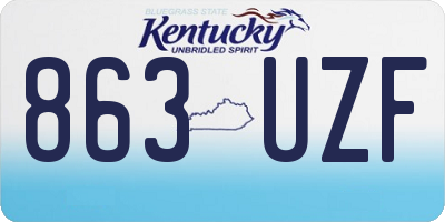 KY license plate 863UZF