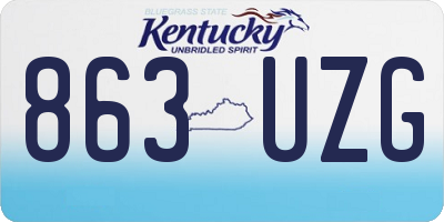 KY license plate 863UZG