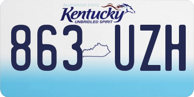 KY license plate 863UZH