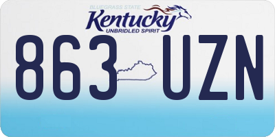 KY license plate 863UZN