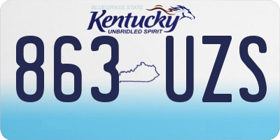 KY license plate 863UZS