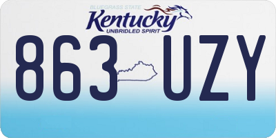 KY license plate 863UZY