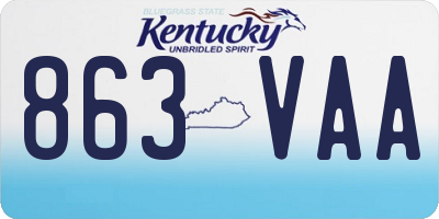 KY license plate 863VAA