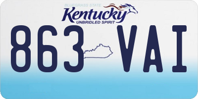 KY license plate 863VAI