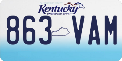 KY license plate 863VAM