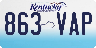 KY license plate 863VAP
