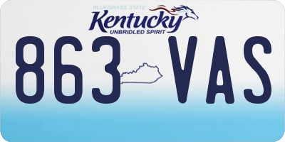 KY license plate 863VAS