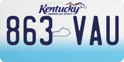 KY license plate 863VAU
