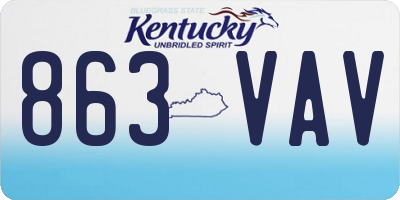 KY license plate 863VAV
