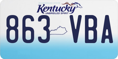 KY license plate 863VBA